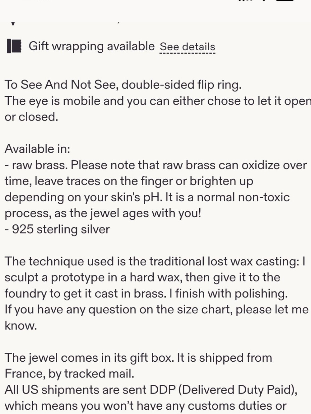 To See And Not See Silver Ring - Picture 7 of 7